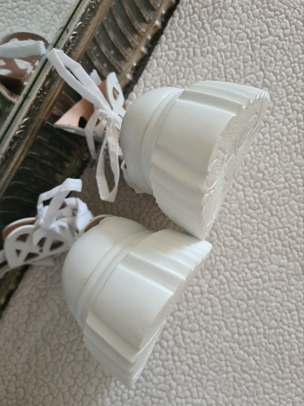 AGL Viggy Laser Cut White Leather Platform Ankle Boots EU 38 US 8 Org $491 - Picture 11 of 16